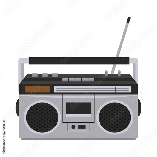 Vintage radio with antenna illustration