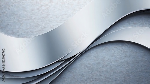 Abstract Silver Waves Over Textured Background