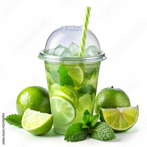 mojito cocktail with lime and mint