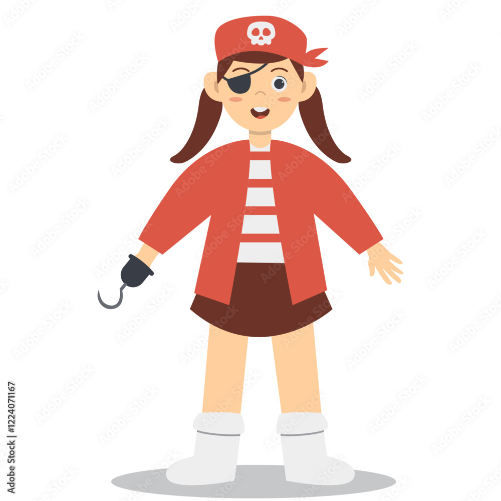 Cute Children Pirate Character. Isolated on White Background. Cute Children Pirate Character. Isolated on White Background.