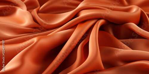 Silky orange fabric with soft folds and texture.
