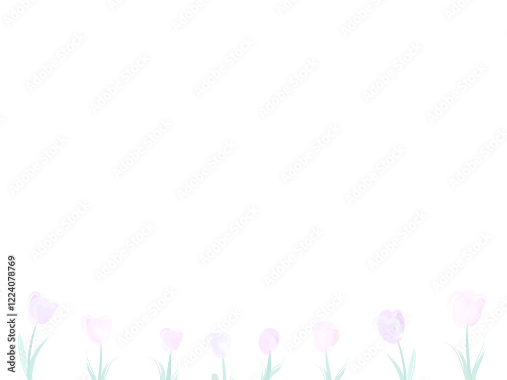 4:3 手描き風ナチュラルチューリップフレーム⭐︎PNG 4:3 手描き風ナチュラルチューリップフレーム⭐︎PNG