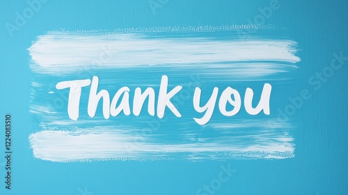 Minimalist thank you card letter design light blue background photo