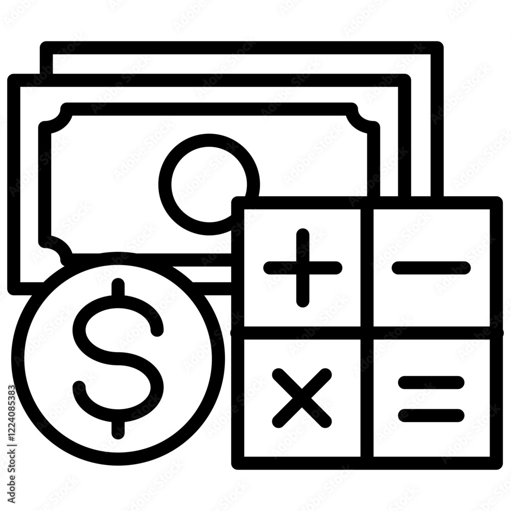 Obraz premium Finance Outline Icon