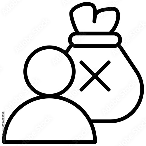 Poverty Outline Icon