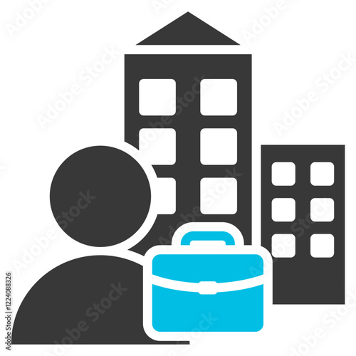 Employment Glyph Blue Grey Icon