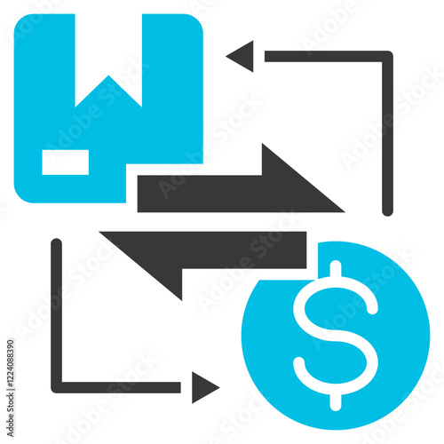 Exchange Glyph Blue Grey Icon