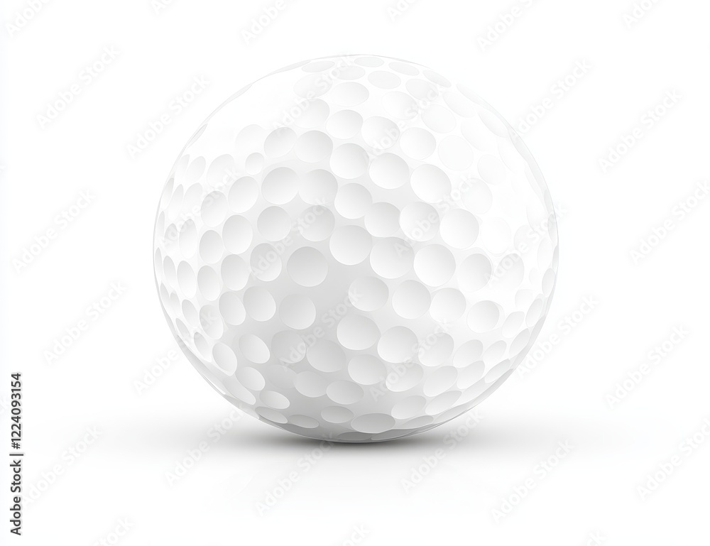 Close-up of a single white golf ball on a white background. Close-up of a single white golf ball on a white background.