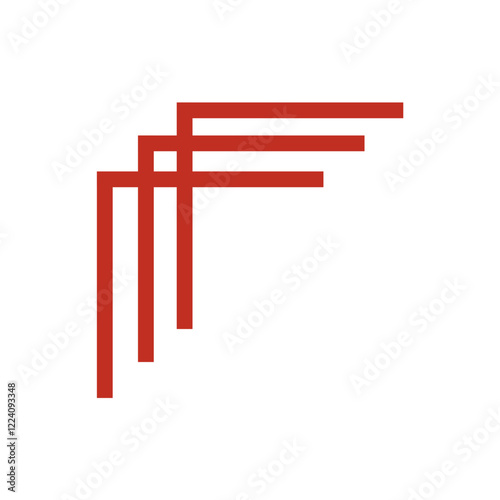 Chinese frame corner. Traditional Asian pattern. For decoration of banner, holiday card and Asian culture product. Vector illustration isolated on white background