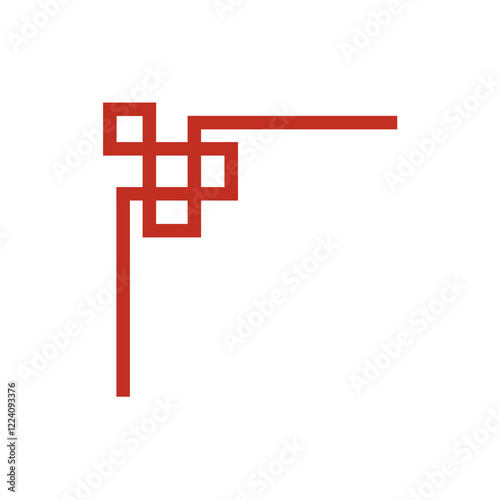 Chinese frame corner. Traditional Asian pattern. For decoration of banner, holiday card and Asian culture product. Vector illustration isolated on white background