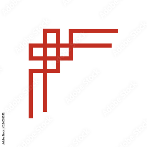 Chinese frame corner. Traditional Asian pattern. For decoration of banner, holiday card and Asian culture product. Vector illustration isolated on white background