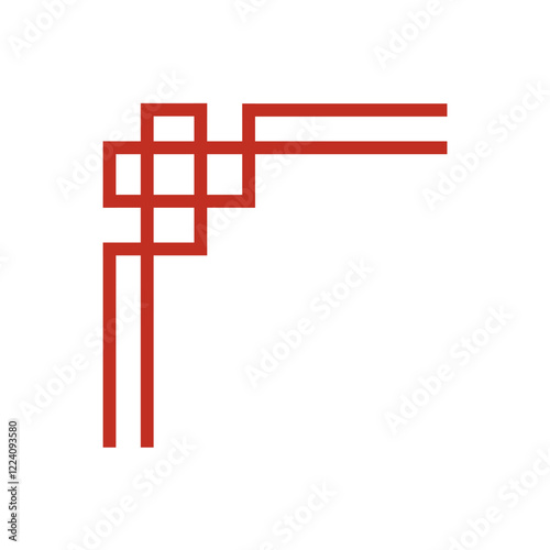 Chinese frame corner. Traditional Asian pattern. For decoration of banner, holiday card and Asian culture product. Vector illustration isolated on white background