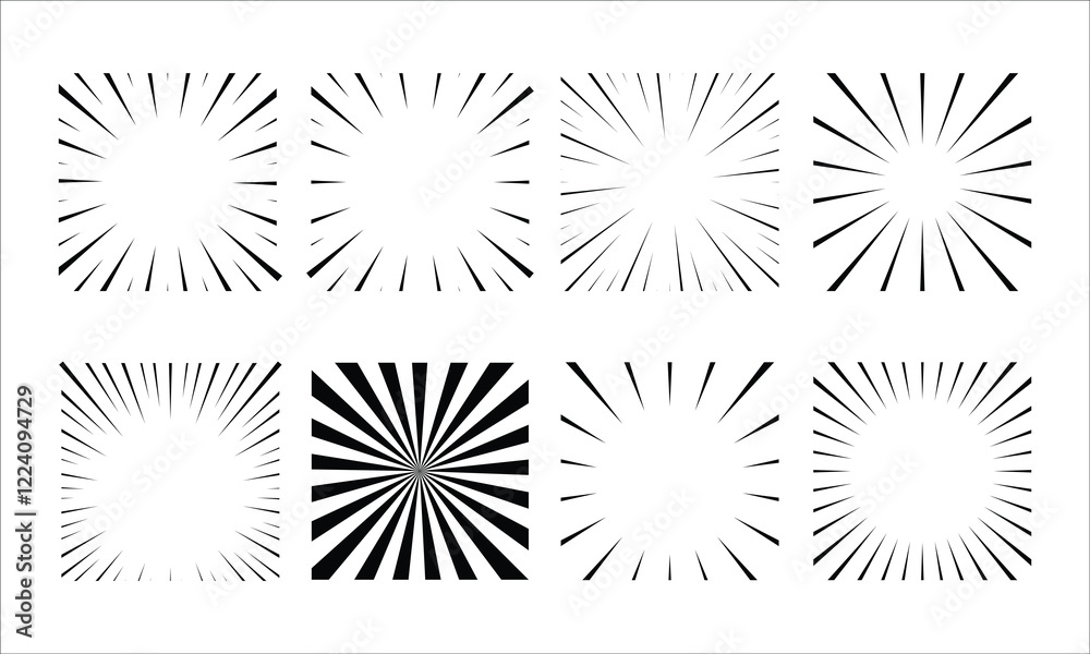 Fototapeta premium comic speed line element set