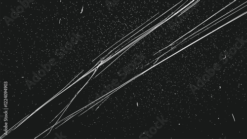 Abstract vector damaged scratched analog film with dirty noise grainy texture, aged distressed overlay background.
