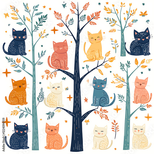 pet cat in illustrator drawing.