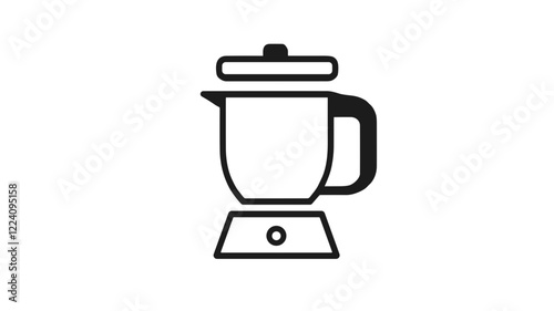 Blender appliance illustration on blank background with copy space
