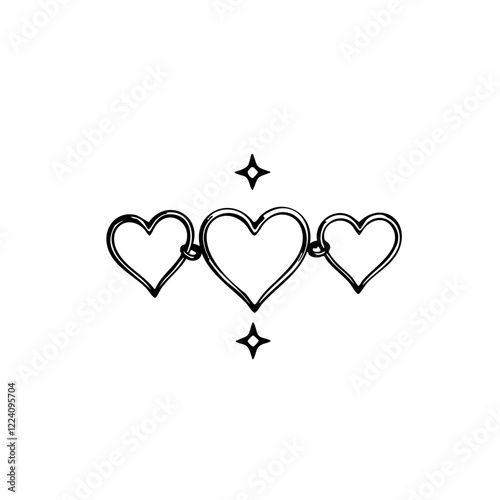 Triple Heart Vector Symbol