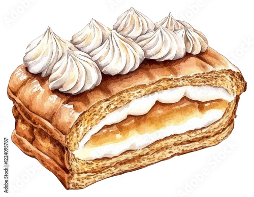 PNG Paris-Brest dessert illustration pastry. photo