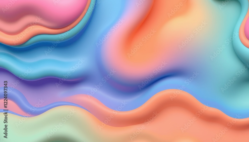 Obraz premium Abstract Pastel Waves Flowing Smoothly Together