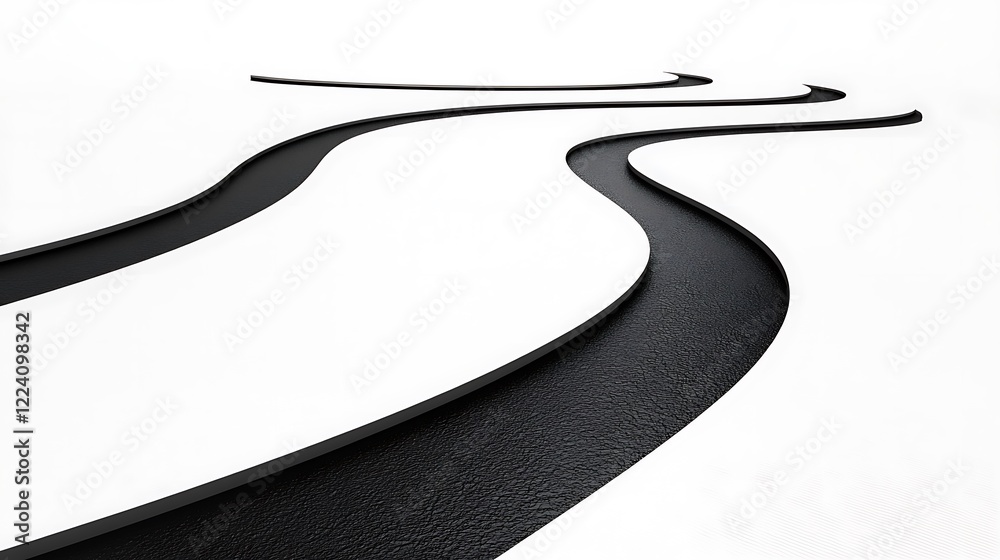 Abstract Black And White Wavy Pathways Design Abstract Black And White Wavy Pathways Design