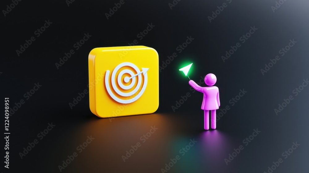 Person Targeting Success with Arrow and Icon