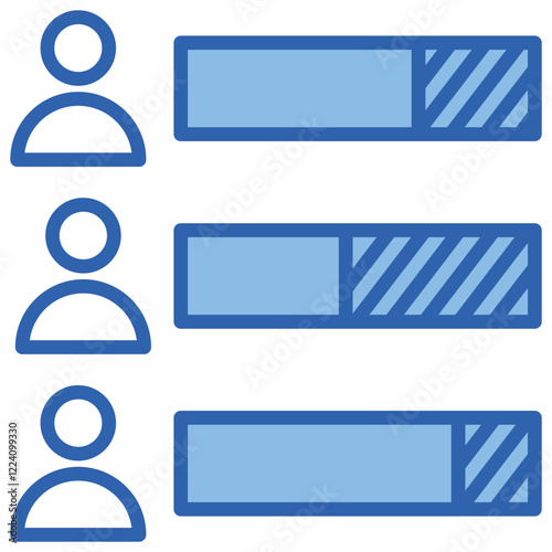 Competitiveness Blue White Icon