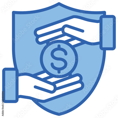 Insurance Blue White Icon