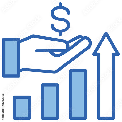 Profit Blue White Icon