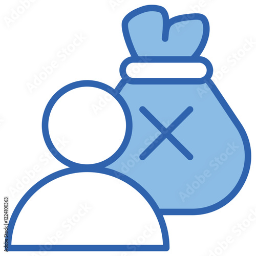 Poverty Blue White Icon