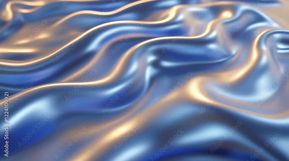 Abstract Draped Blue Silk Fabric Texture
