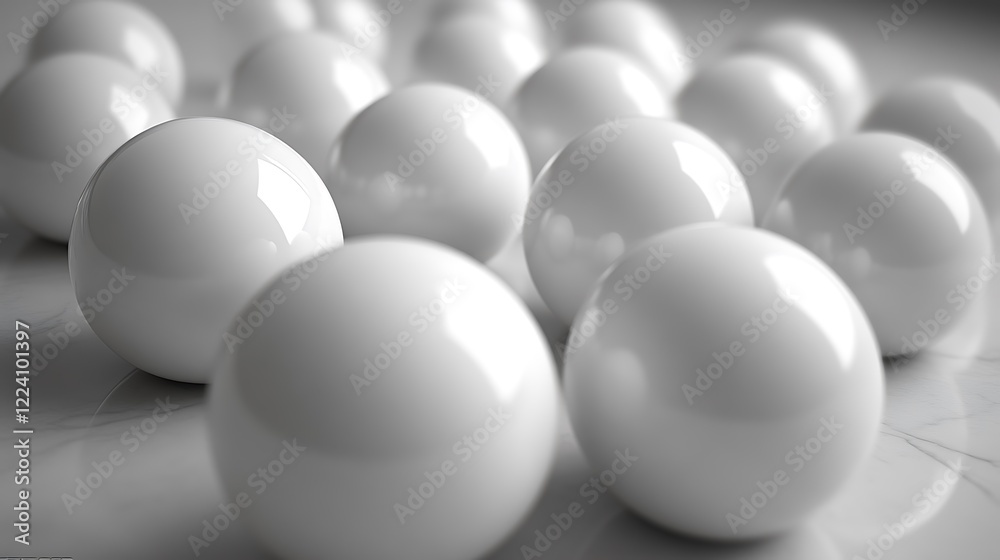 White Spheres Arranged In A Clustered Formation