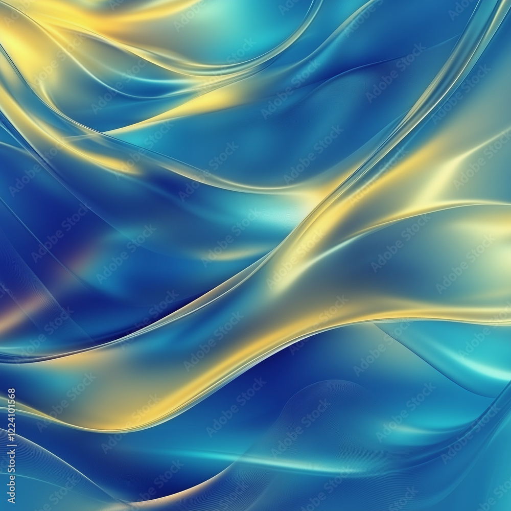 Fototapeta premium Abstract background with moving waves, generative AI illustration