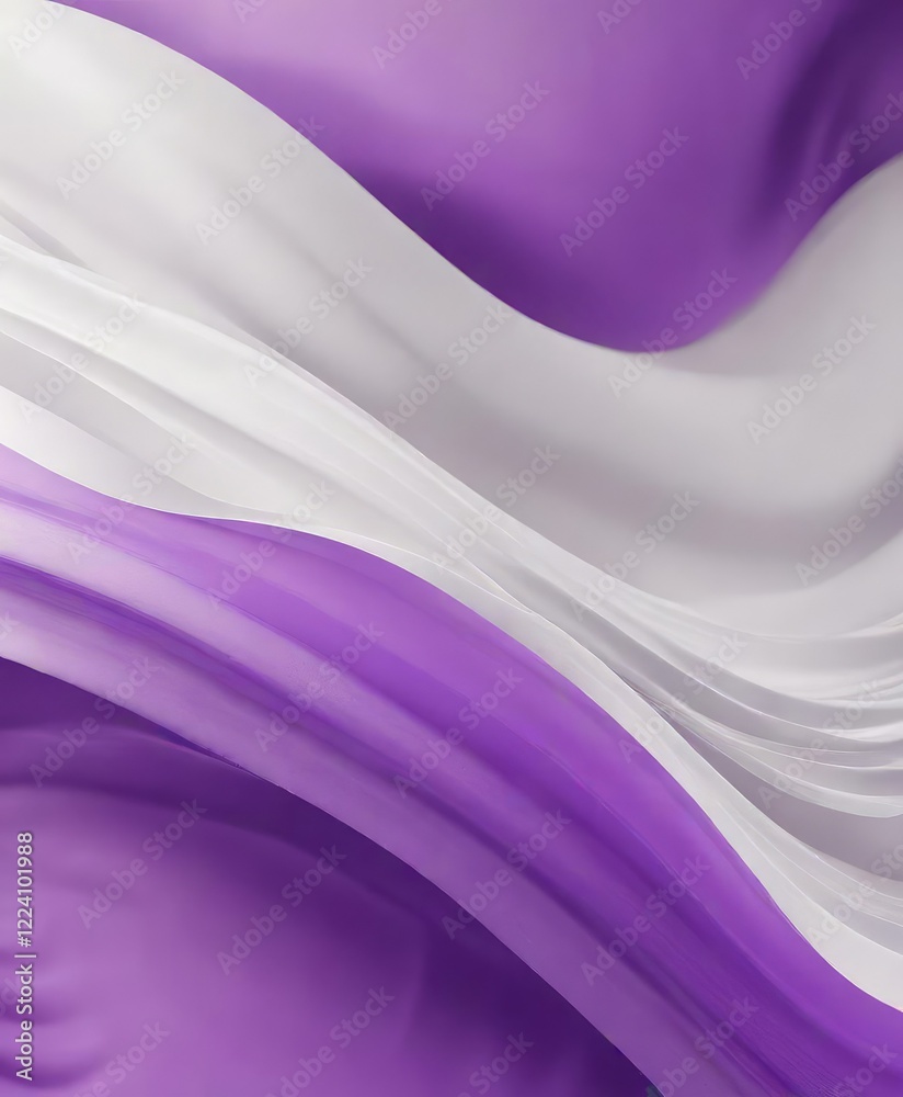 Obraz premium abstract background with wavy purple and white colors, abstract art, ethereal, oceanic waves