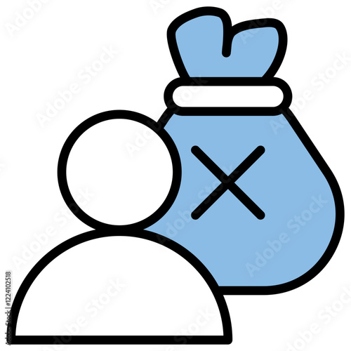 Poverty Blue Black Icon