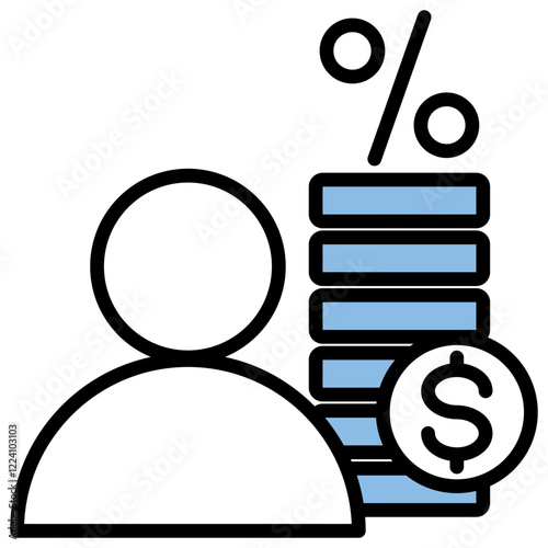 Equity Blue Black Icon