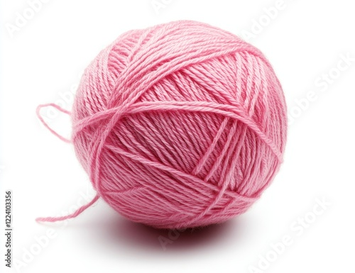 Pink yarn ball isolated on white background. (2) photo