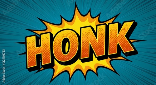 Retro Honk Comic Book Sound Effect Graphic