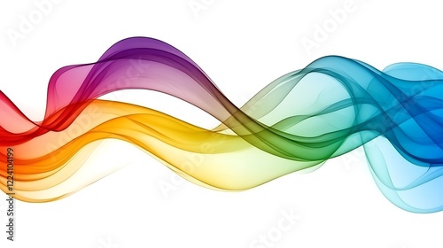 Rainbow colored abstract wavy design flowing smoothly