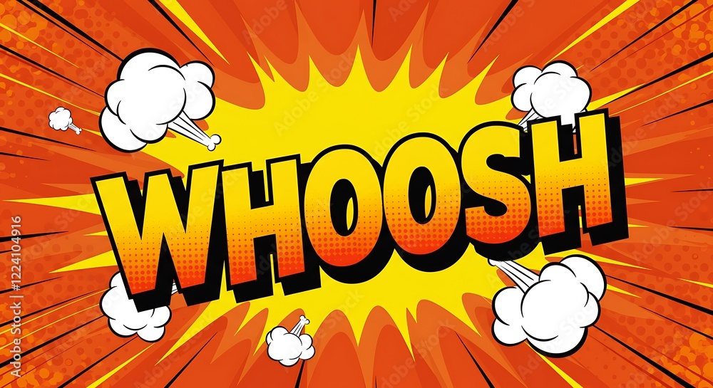 Naklejka premium Whoosh Comic Book Style Sound Effect Graphic