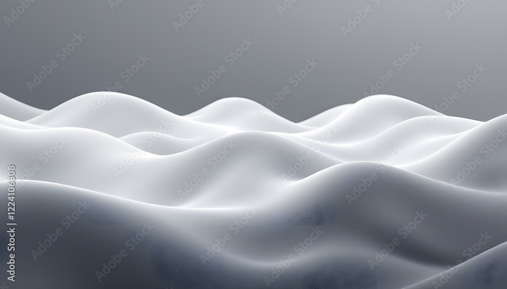 Obraz premium Abstract White Wave Landscape Digital Art Background