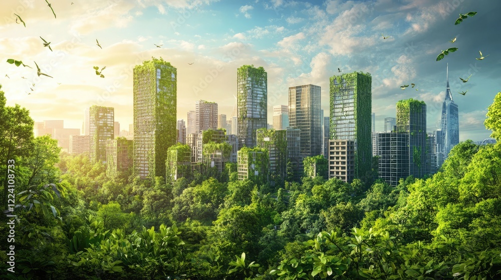 Naklejka premium environment featuring a green city