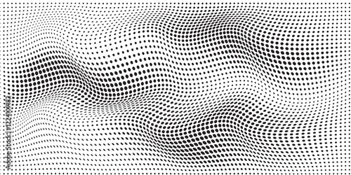 Set of halftone dots gradient pattern texture isolated on white background. Straight dotted spots using halftone circle dot raster texture. Vector blot half tone collection.