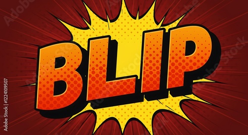 Retro Comic Book Blip Sound Effect Graphic Design photo