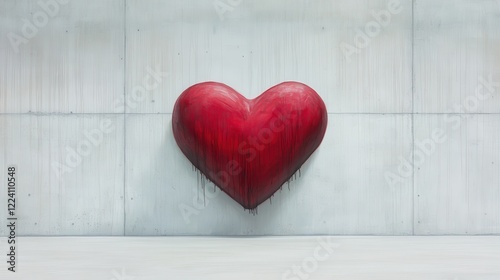Love's Simple Expression: A singular, vibrant red heart, conveying a powerful symbol of affection and endearment