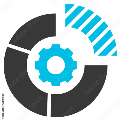 Segmentation Glyph Blue Grey Icon