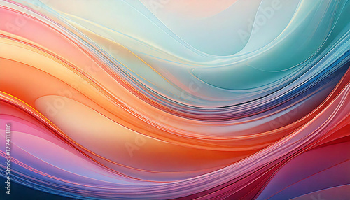 Glossy abstract background with soft, smooth gradients and subtle blending of light pastel