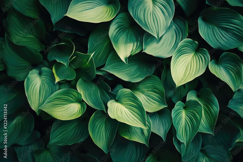 A close up of green leaves with a lush green background A close up of green leaves with a lush green background
