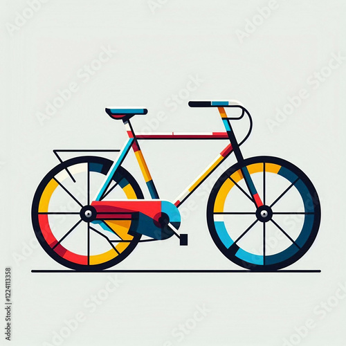 Stylized drawing of a bicycle. Illustration on white background. photo