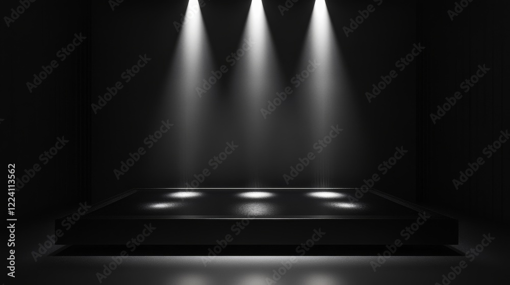 Obraz premium Elegant Black Stage with Spotlight