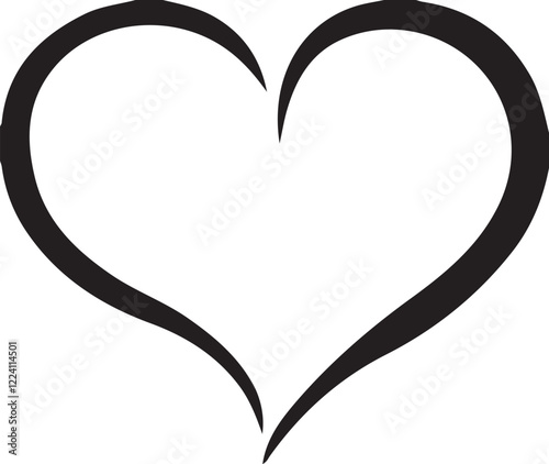 Simple Black Heart Outline Design